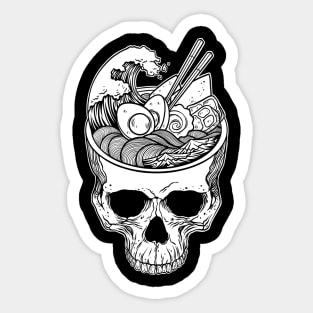 Kawaii Japanese Anime Skeleton Ramen Halloween Sticker